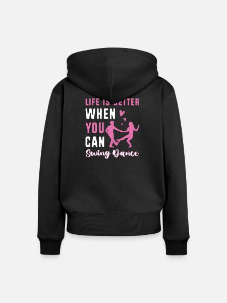 Swing Swing-Musik - Frauen Premium Bio Zip Hoodie - Schwarz
