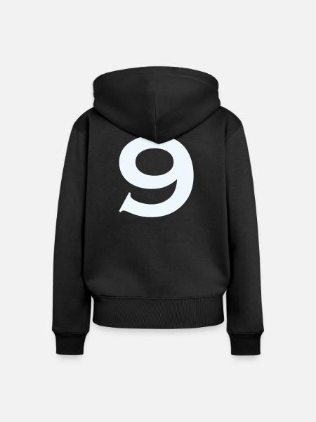 9- - Frauen Premium Bio Zip Hoodie - Schwarz