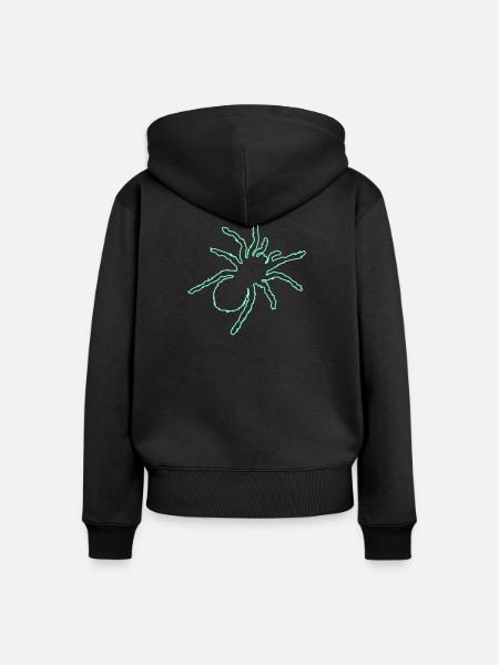 spinne - Frauen Premium Bio Zip Hoodie - Schwarz