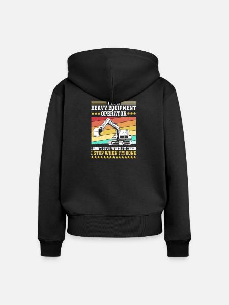 Baustelle Baggerfahrer Baggern - Frauen Premium Bio Zip Hoodie - Schwarz