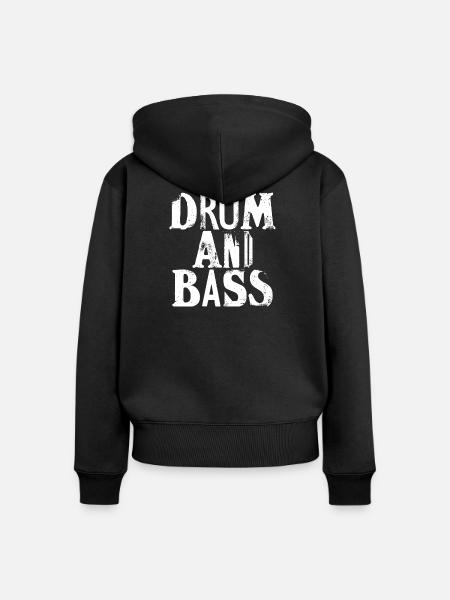Schlagzeug und Bass - Frauen Premium Bio Zip Hoodie - Schwarz