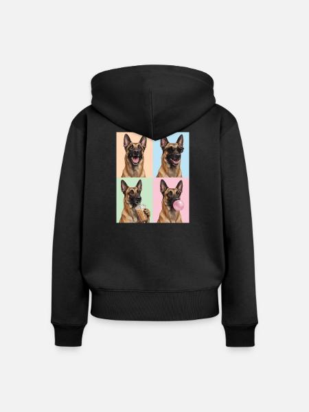 Hunde Belgian Malinois Hund - Frauen Premium Bio Zip Hoodie - Schwarz