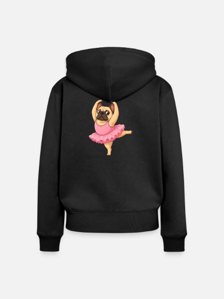 Bulldoggen-Balletttanz - Frauen Premium Bio Zip Hoodie - Schwarz