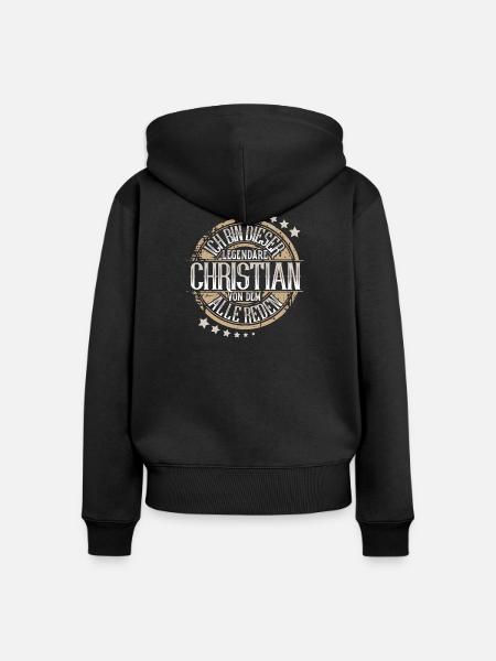 Christian - Frauen Premium Bio Zip Hoodie - Schwarz