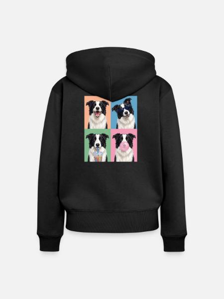 Hunde Border Collie Hund - Frauen Premium Bio Zip Hoodie - Schwarz