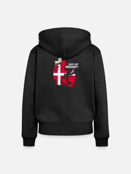 Bock auf Dänemark - Frauen Premium Bio Zip Hoodie - Schwarz