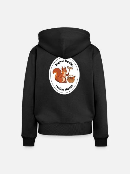 Gärtner Eichhörnchen Garten Beet Geschenk - Frauen Premium Bio Zip Hoodie - Schwarz