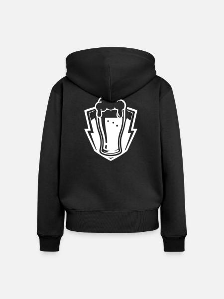 Bierglas Bier - Frauen Premium Bio Zip Hoodie - Schwarz