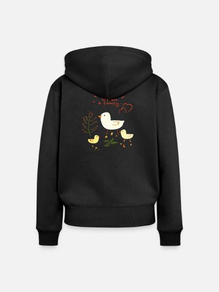 Familie - Frauen Premium Bio Zip Hoodie - Schwarz