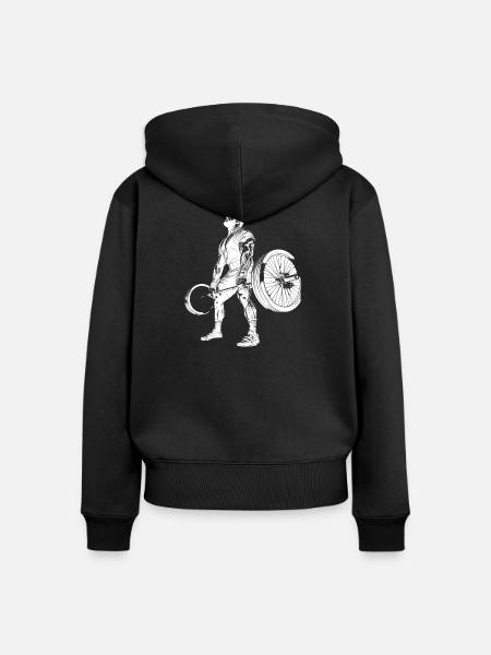 Bodybuilder - Frauen Premium Bio Zip Hoodie - Schwarz