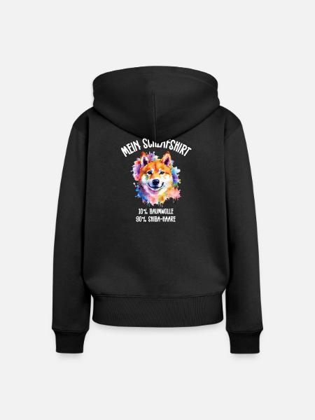 Shiba Inu Schlafshirt Bunt - Frauen Premium Bio Zip Hoodie - Schwarz