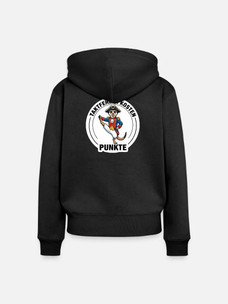 Gardetanz Erdmännchen Punkte Shirt - Frauen Premium Bio Zip Hoodie - Schwarz