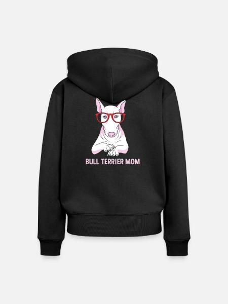 Bullterrier - Frauen Premium Bio Zip Hoodie - Schwarz