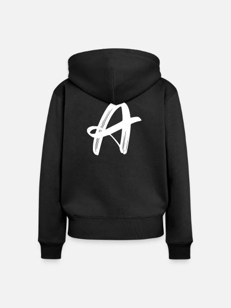 A - Frauen Premium Bio Zip Hoodie - Schwarz