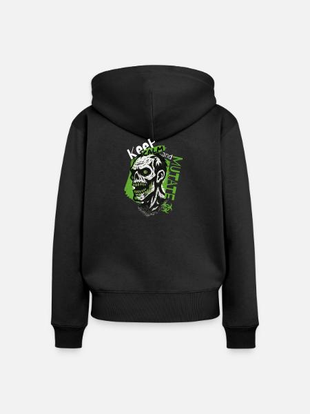 Halloween Zombie - Frauen Premium Bio Zip Hoodie - Schwarz