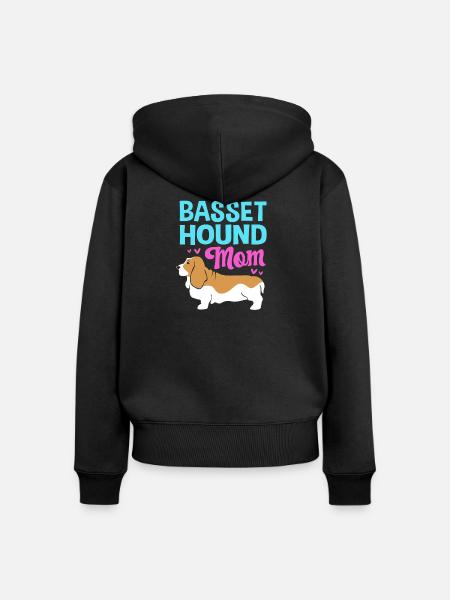 Basset Hound - Frauen Premium Bio Zip Hoodie - Schwarz