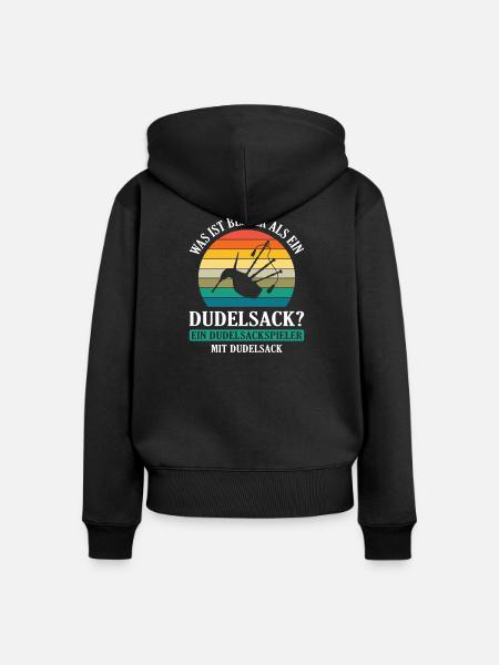 Dudelsackspieler Dudelsack Männer Geschenk - Frauen Premium Bio Zip Hoodie - Schwarz