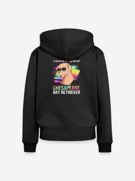 Chesapeake Bay Retriever - Frauen Premium Bio Zip Hoodie - Schwarz