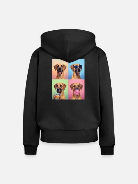 Hunde Deutsche Dogge Hund - Frauen Premium Bio Zip Hoodie - Schwarz