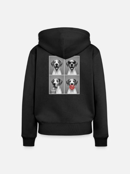 Hunde Deutsche Dogge Hund - Frauen Premium Bio Zip Hoodie - Schwarz