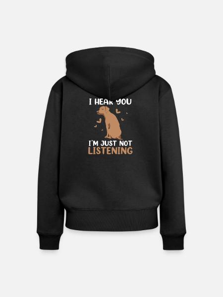 Rhodesian Ridgeback - Frauen Premium Bio Zip Hoodie - Schwarz