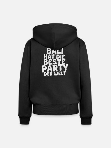 Bali als Feiern - Frauen Premium Bio Zip Hoodie - Schwarz