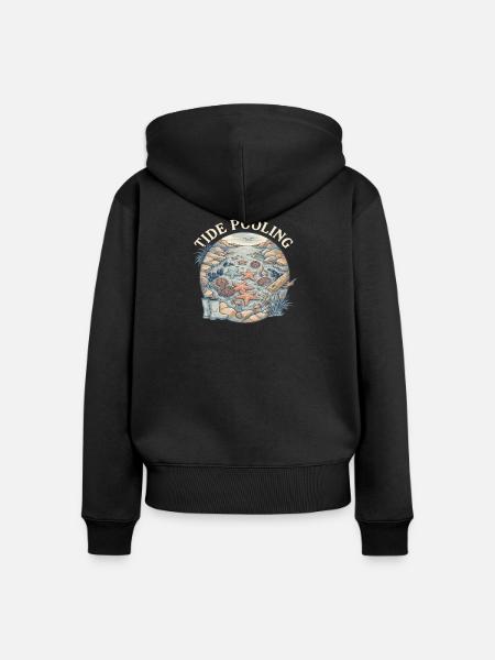 Tide Pooling Tide Pool - Frauen Premium Bio Zip Hoodie - Schwarz