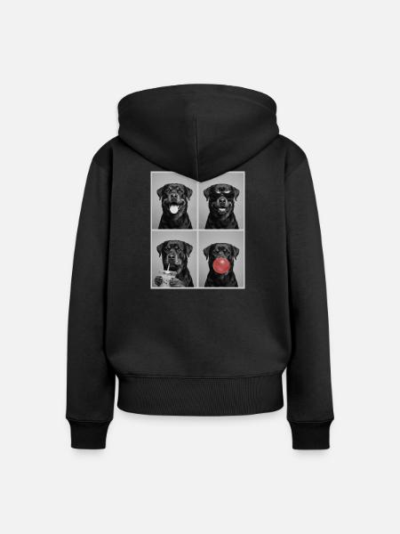 Hunde Rottweiler Hund - Frauen Premium Bio Zip Hoodie - Schwarz