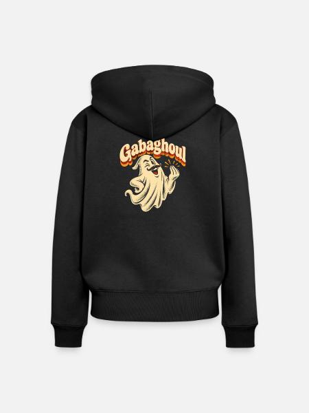 Gabaghou Geist mit Schnurrbart - Frauen Premium Bio Zip Hoodie - Schwarz