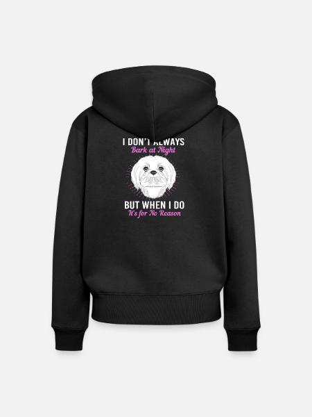 Lhasa Apso - Frauen Premium Bio Zip Hoodie - Schwarz