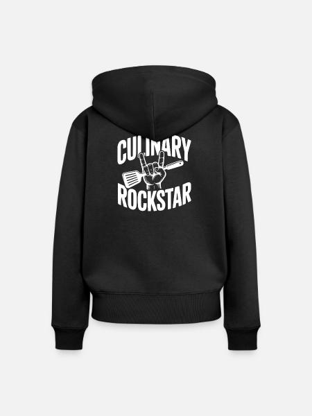 Kulinarischer Händler - Frauen Premium Bio Zip Hoodie - Schwarz