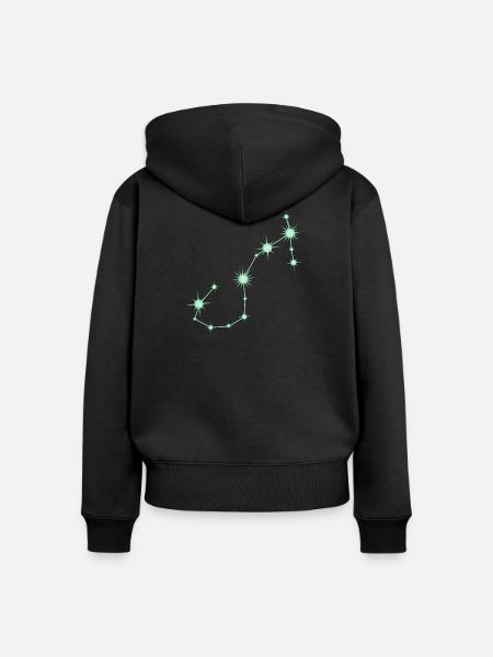 Skorpionstern, Sternbild, Tierkreiszeichen Grün - Frauen Premium Bio Zip Hoodie - Schwarz