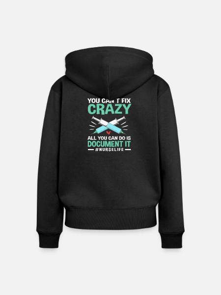 Notfall Krankenschwester Ambulanz - Frauen Premium Bio Zip Hoodie - Schwarz