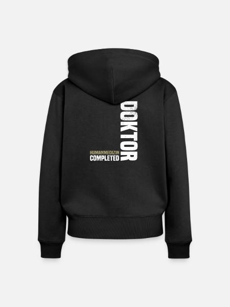 Humanmedizin Doktor Abschluss - Frauen Premium Bio Zip Hoodie - Schwarz