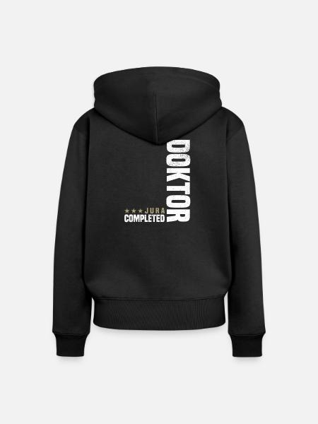 Jura Doktor Abschluss - Frauen Premium Bio Zip Hoodie - Schwarz