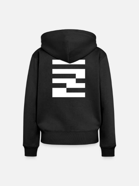 Balkengitter-Abstract - Frauen Premium Bio Zip Hoodie - Schwarz