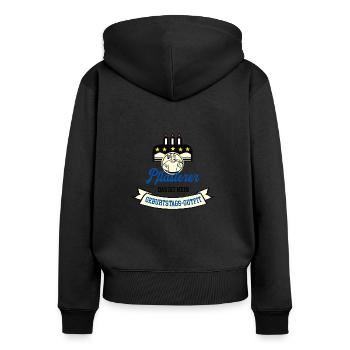Geburtstag Pflasterer Pflasterei Steinsetzer Geb - Frauen Premium Bio Zip Hoodie - Schwarz - Hinten - Julia (174cm)