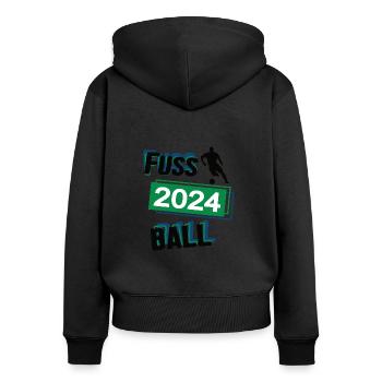 Fussball Spieler Team Turnier Mannschaft in 2024 - Frauen Premium Bio Zip Hoodie - Schwarz - Hinten - Julia (174cm)