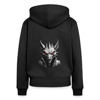 Chupacabra / Sucking Creature / Monster /Spain - Women's Premium Organic Zip Hoodie - black - Back - Julia (174cm)