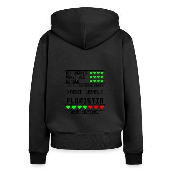 Floristin Ausbildung Beginn für Baby Azubine - Frauen Premium Bio Zip Hoodie - Schwarz - Hinten - Julia (174cm)