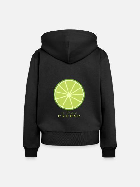 Eine Limetten-Ausrede - Frauen Premium Bio Zip Hoodie - Schwarz