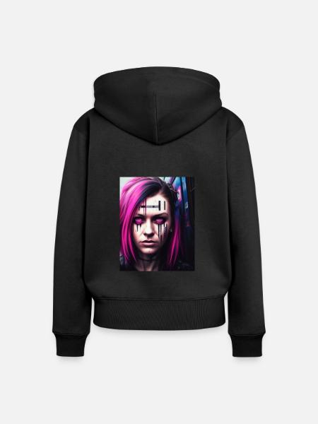 Einzigartige Graffiti Art - Frauen Premium Bio Zip Hoodie - Schwarz