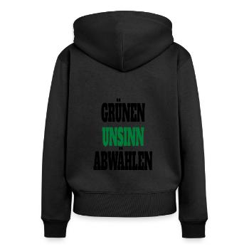 Witze Grüne Die Grünen Habeck Baerbock Partei - Frauen Premium Bio Zip Hoodie - Schwarz - Hinten - Julia (174cm)