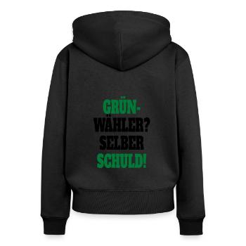 Witze Grüne Die Grünen Habeck Baerbock Partei - Frauen Premium Bio Zip Hoodie - Schwarz - Hinten - Julia (174cm)