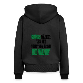 Witze Grüne Die Grünen Habeck Baerbock Partei - Frauen Premium Bio Zip Hoodie - Schwarz - Hinten - Julia (174cm)