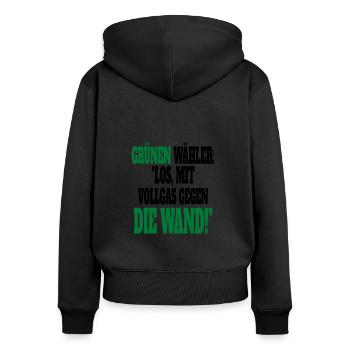 Witze Grüne Die Grünen Habeck Baerbock Partei - Frauen Premium Bio Zip Hoodie - Schwarz - Hinten - Julia (174cm)