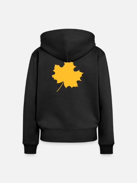 Blatt, der Herbst kann kommen - Frauen Premium Bio Zip Hoodie - Schwarz