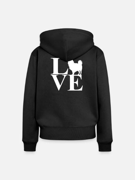 Love Chihuahua - Frauen Premium Bio Zip Hoodie - Schwarz