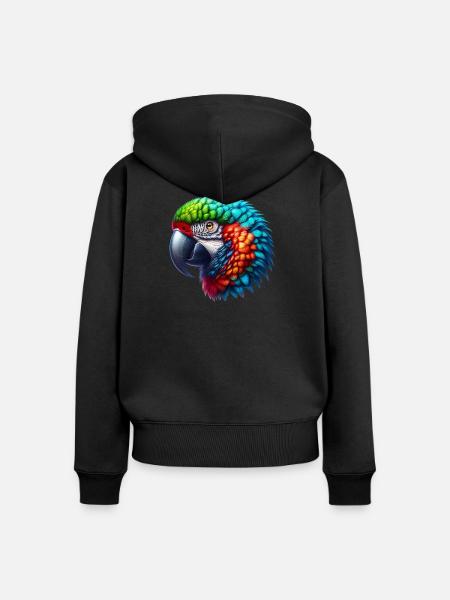 Papagei - Frauen Premium Bio Zip Hoodie - Schwarz