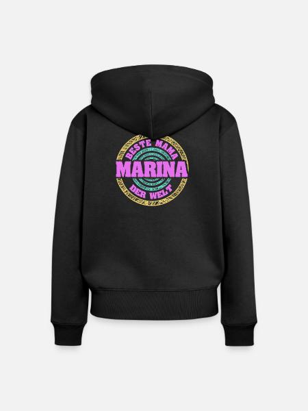 Mutter Marina - Frauen Premium Bio Zip Hoodie - Schwarz